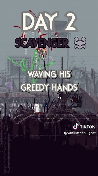 Day 2 : Scavenger #rainworld #fyp #downpour #vanillatheslugcat #slugcat #scug #vanilla #rain #world #watcherdlc #rainworldwatcher #rainworlddownpour #vanillapleasegetajob