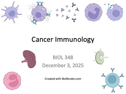 Immunology Fall 2025: Lecture 34 Cancer Immunology