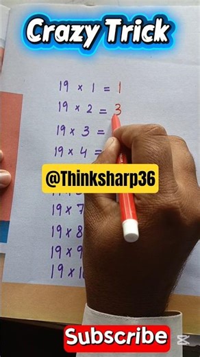 Easiest way to write and remember 19 table #maths #mathhack #mathstricks #mindmaths #mathideas