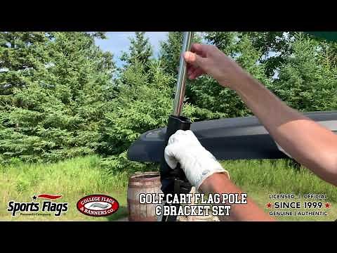 Golf Cart Flag Pole and Bracket Set