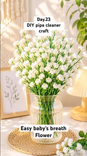 DIY baby’s breath flowers from pipe cleaner/pipe cleaner flower #diy#pipecleanercrafts #shorts