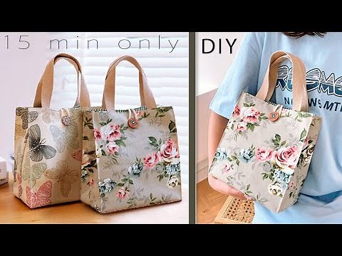 Eco DIY ❤ Tote Bag sewing from cloth. Simple cotton lunch bag craft.