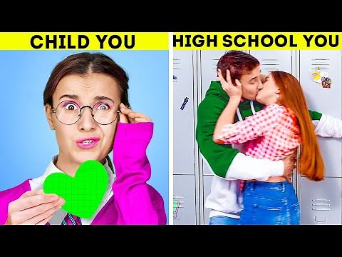 HIGH SCHOOL YOU VS CHILD YOU || Different Types Of People Relatable Moments By 123 GO!LIVE