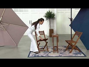 Compass Home Foldaway Patio Bistro Set with Wood Table and 2 Chairs on QVC