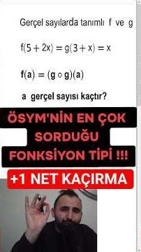 Function is the most frequently asked question type by ÖSYM #yks #kpss #ösym #ayt #dgs