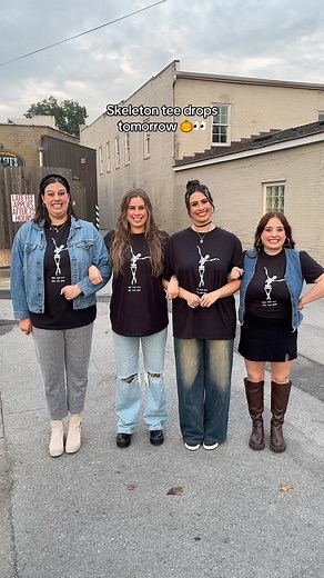 Cimorelli on Instagram: "Our Skeleton Tee Comes out TOMORROW AT 1:00 EST!! This is our first Halloween themed drop! it has the lyrics “More than skin, more than bone” from our song, Skin!! This shirt is cozy and so soft and perfect for the Halloween season! Drops TOMORROW Tuesday 10/1 at 1:00 EST!!"
