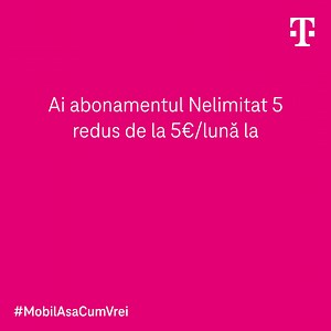 441K views · 702 reactions | Alege abonamentul Nelimitat 5 și în primul an beneficiezi de un preț special: 3€/lună în loc de 5€. Ofertă exclusiv online. | Telekom Romania Mobile | Facebook