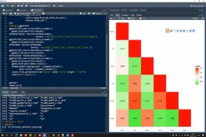 R语言ggplot2画下三角热图展示相关系数