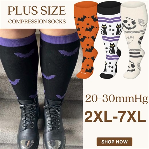 Shop now before they're gone ！！ Do your legs feel painful, heavy, or swollen? Our compression socks deliver effective symptom relief while improving your leg health! EFFECTIVE SUPPORT (20-30mmHg): ✅ BOOSTS BLOOD CIRCULATION - Fights fluid buildup & fatigue ✅ REDUCES SWELLING & DISCOMFORT - Targets aching, heavy legs ✅ PREVENTS VARICOSE VEINS & EDEMA - Clinically proven compression ✅ ALL-DAY COMFORT - Lightweight support for legs & feet SART DESIGN FEATURES: • Graduated compression • Easy on/off 