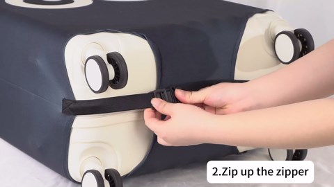 ANNA QUEEN Tropical Sunset Luggage Cover, Vibrant Palm Tree & Sunset Design, Stretchable, Washable Travel Sleeve for 20-34 Inch Suitcases