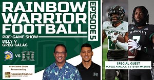 19K views · 128 reactions | In this week’s episode, Billy V., and Greg Salas are joined by receivers Pofele Ashlock and Steven McBride ahead of Saturday’s Homecoming Game vs San Jose State! | Hawaii Rainbow Warriors Football | Facebook