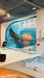 Anamorphic art gives illusion of a ship coming out of the sea. ⛵🌊 ‎ ‎ ‎ ‎ ‎ Video by Mark Rox. ‎ ‎ ‎ ‎ ‎ ‎ ‎ ‎ ‎ ‎ ‎ ‎ ‎ ‎ ‎ #TallShip #Anamorphic #Art | Grays Harbor Historical Seaport