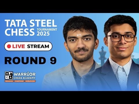 Round 9 | Tata Steel Chess Tournament 2025 | 🔴 LIVE | Gukesh vs Leon Luke Mendonca | Anish vs Pragg