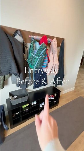 Before and After!! Entry way drop zone lockers are done! ✅ #diy #homeimprovement