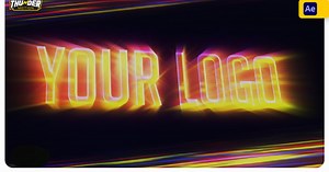 Dynamic Neon Glitch Logo Intro