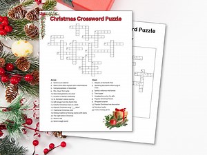 Christmas Crossword Puzzle Printable Worksheet Game-kids, Adults, Family, Seniors - Etsy
