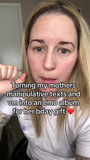 Turning my moms manipulative text messages into emo songs and making her an album for her bday 🫶🏼 #feelgoodmusic #funnytiktok #humortok #newartistontiktok #humortiktok