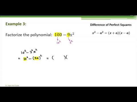 Chapter 4: 4.3 Factorization of perfect square