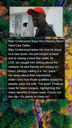 Blair Underwood I Just Invested In Bison Herd ... Bison Burgers, Anyone?!? | #news #shorts