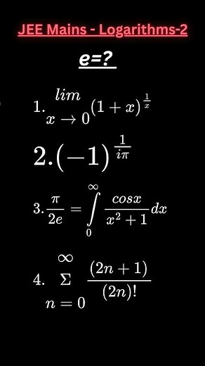 e = ? 🤯 4 Insane Identities You Won’t Believe Are True! | JEE Maths short