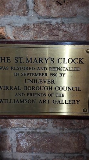 Restoration Plaque, St Mary's Tower Clock! And Chime. Birkenhead Monks Priory.
