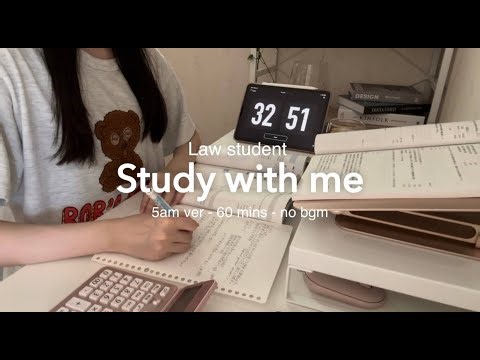 5am study with me | 5時に起きて一緒に勉強しませんか🍃✍🏻 no music / 1 hour, writing sounds, studying for exams 🔥