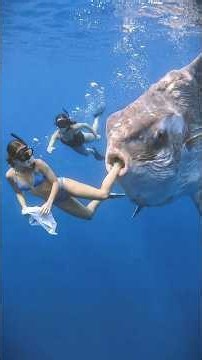Giant sunfish attack? 😱 #nature #animals #shorts