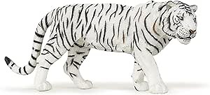 PAPO - White Tiger - Realistic Figurine - for Ages 3+ - Wild Animal Kingdom Collection - Hand Painted - Highly Detailed - Durable and Educational - Gift Idea - Collectable - White Tiger Toy