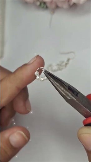 diy pearl earrings making ✨️♥️ #craft #diy #making #shortsfeed #short #viral