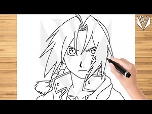 How to draw Edward Elric Step by step, Drawing Tutorial Trick Easy For Kids