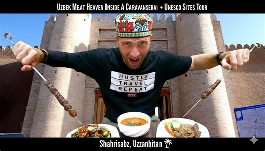 Uzbek Meat Heaven Inside A Caravanserai + Unesco Sites Tour | Shahrisabz, Uzbekistan