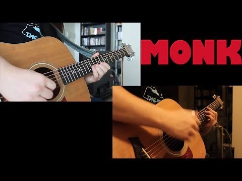 Monk Theme (Extended Version) --- Acoustic Guitar Cover + Free Tabs {Jacob Neufeld}
