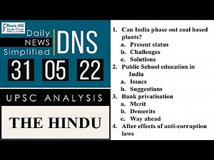 31st May 2022: The Hindu Analysis Video Lecture - UPSC