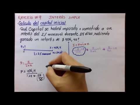 calcular el capital inicial, tiempo en días y tasas de interés en meses interés simple