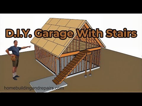 How To Build Two Car Garage With Upper Floor And Exterior Access Stairs