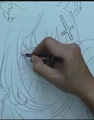 How to Draw an Anime Girl with V Hands | Cute Anime Drawings Step by Step #Shorts