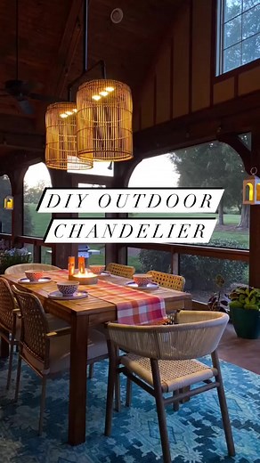 1.6K views · 25 reactions | Get your outdoor spaces ready to enjoy! This DIY outdoor chandelier was so fun to make. We've had it for a couple of years now and still love it. Find the full tutorial here: https://designertrapped.com/how-to-make-a-diy-outdoor-chandelier/ | Tasha - Kaleidoscope Living Blog | Facebook