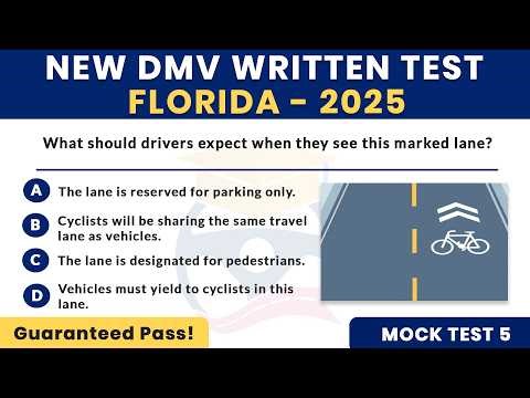 FLORIDA DMV WRITTEN TEST 2025 — FL WRITTEN PRACTICE EXAM (MOCK TEST 5) — DMV HANDBOOK QUESTIONS