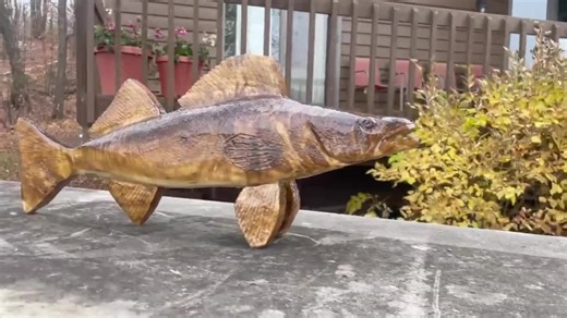 Hand Carved Walleye: 29" Finished Both Sides - Etsy