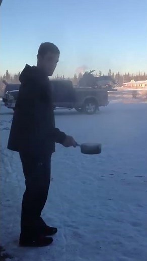 Boiling Water Freezes in Mid Air