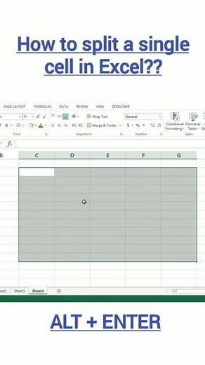 how yo split a single cell in Excel?