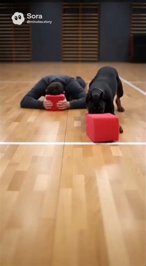 Doberman Pinscher DESTROYS Man in Prone Push Race! #dogwins #challenge