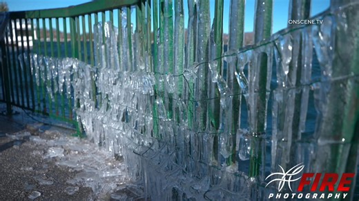 Arrowhead villa road had a nice sheet of glacier ice this morning also! Imma go check out the 189 twin p e aks situation later! | VP Fire Photography