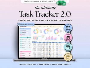 Task Tracker Spreadsheet to Do List Google Sheets Excel Work Organizer Recurring Task Planner Team Project Management ADHD Productivity - Etsy UK