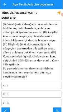 AÖL Türk Dili ve Edebiyatı 7 Mart 2026 soru çözümleri #aol #açıklise