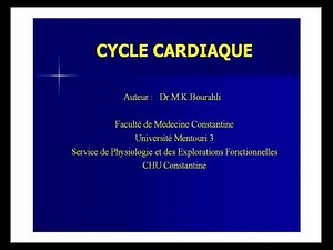 PHYSIOLOGIE CARDIOVASCULAIRE CYCLE CARDIAQUE