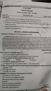 MODEL PAPER - ENGLISHENGLISHThird Language(Model Question P... | Filo