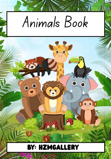 Jungle Animals Coloring Book for Kids (printable Pages) - Etsy