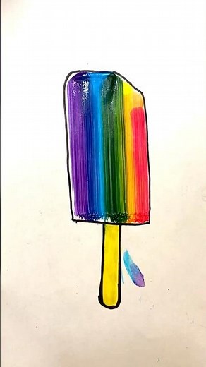 Easy Popsicle Drawing for Kids | Cute Ice Cream Coloring Tutorial 🍦🎨#youtubeshorts #popsicle #art