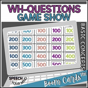 WH Questions Boom™ Cards | WH Questions Game Show | Speech Therapy